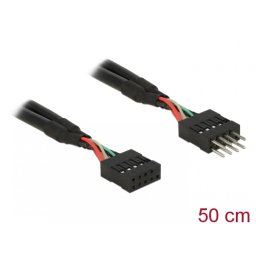 Cablu prelungitor pin header USB 2.0 10 pini T-M 50cm, Delock 83874
