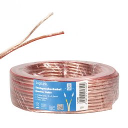 Cablu pentru boxe/difuzor transparent 2 x 2.5mm 10m, Logilink CA1083