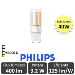 Bec LED Philips - LEDcapsuleMV 3.2-40W G9 230V alb-cald