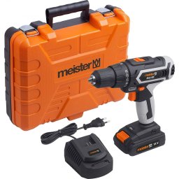 Masina de gaurit si insurubat cu acumulator Li-Ion Meister MAS18W, 18V, 1500 RPM, Mandrina rapida 13 mm, Cutie din material plastic rezistenta la impact,