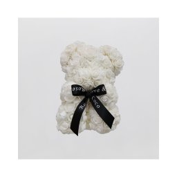 Ursulet Trandafiri Alb 25 Cm