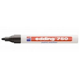 Marker cu vopsea neagra Edding 750, varf 2-3mm, corp aluminiu