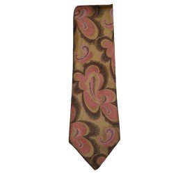Cravata vintage din brocart roz anii '70