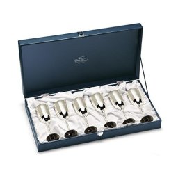 Set 6 pahare placate cu argint Fluet RIGATO Metallo by Chinelli, made in Italy