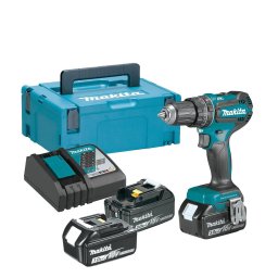 Masina de gaurit cu percutie cu acumulatori Makita DHP485RF3J 3 acumulatori 18V, 3.0 Ah