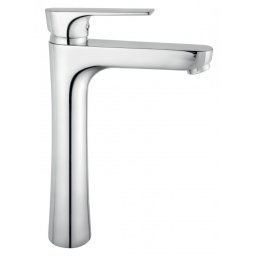 Baterie lavoar Ferro Square, racord flexibil D3/8 - M10x1, cartus ceramic, crom