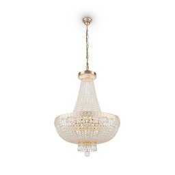 Candelabru cristal Maytoni Bella, 8xE14, D:50 cm, metal auriu, H:85-174 cm