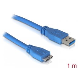 Cablu micro-B USB 3.0 la USB-A T-T 1m Bleu, Delock 82531