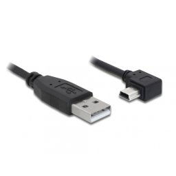 Cablu USB 2.0 la mini USB unghi 90 grade T-T 5m, Delock 82684