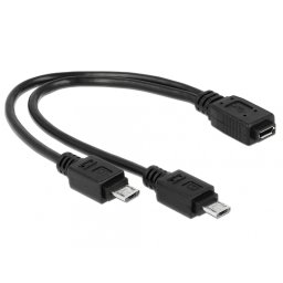 Cablu micro USB B M la 2 x micro USB B T 20.5 cm, Delock 65440