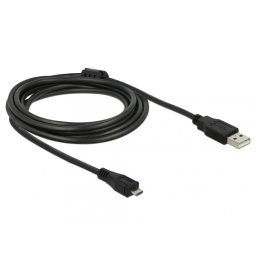 Cablu USB 2.0 la micro USB B T-T 3m, Delock 82336