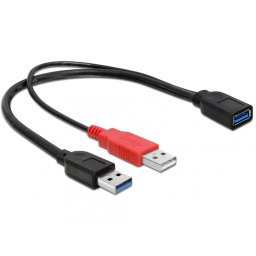 Cablu Y USB 3.0 pentru alimentare suplimentara 30cm, Delock 83176