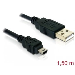 Cablu USB 2.0 la mini USB-B 5pini T-T 1.5m, Delock 82252