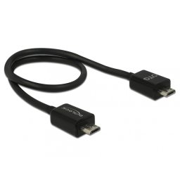 Cablu micro USB-B 2.0 Power Sharing la micro USB 30cm OTG, Delock 83570