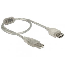 Prelungitor USB 2.0 T-M 0.3m Transparent, Delock 82244