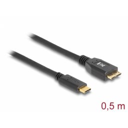 Cablu SuperSpeed USB 3.1 tip C (host) la micro USB-B (device) T-T 0.5m, Delock 83676