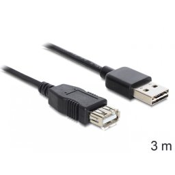 Cablu prelungitor EASY-USB 2.0-A la USB 2.0-A T-M 3m, Delock 83372