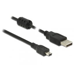 Cablu USB 2.0 la mini USB-B 3m Negru T-T, Delock 84915