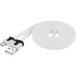 Cablu date si incarcare USB la micro USB-B Flat Alb 2m, Goobay W67559