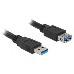 Cablu prelungitor USB 3.0 T-M 0.5m negru, Delock 85053