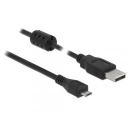 Cablu USB 2.0 la micro USB-B 0.5m T-T negru, Delock 84900