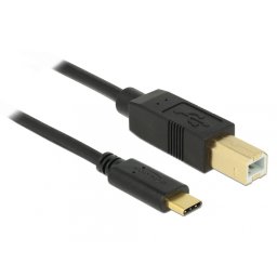 Cablu USB 2.0 tip C (host) la USB-B (device) 0.5m T-T Negru, Delock 83328