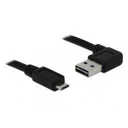 Cablu EASY-USB 2.0-A la micro-B T-T unghi 0.5m, Delock 85163