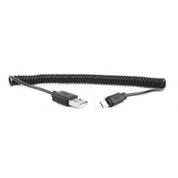 Cablu micro USB la USB 2.0 spiralat negru 1.8m, Gembird CC-mUSB2C-AMBM-6