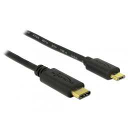 Cablu USB 2.0-C la micro USB T-T 2m negru, Delock 83334