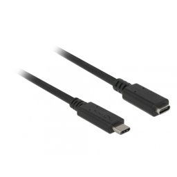 Cablu prelungitor USB 3.2 Gen2 tip C T-M 3A 1.5m Negru, Delock 85534