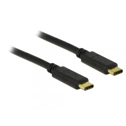 Cablu USB 2.0 tip C T-T Negru 1m 3A, Delock 83673