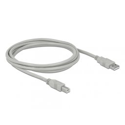 Cablu de imprimanta USB-A 2.0 la USB-B 1.8m T-T Gri, Delock 82215