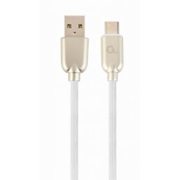 Cablu USB 2.0 la USB-C Premium 2m Alb, Gembird CC-USB2R-AMCM-2M-W
