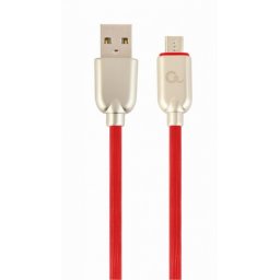 Cablu micro USB-B la USB 2.0 Premium 2m Rosu, Gembird CC-USB2R-AMmBM-2M-R