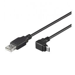 Cablu USB 2.0 la micro USB-B unghi jos/sus T-T 1m negru, KU2M1F-90