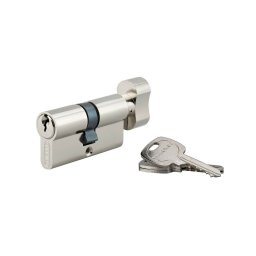 Butuc usa 30 x 30 mm, cu buton, nichelat, STD, 3 chei