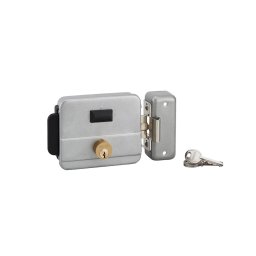 Yala electromagnetica aplicata, pt. usa intrare, ax 50-70 mm, buton deblocare, cilindru 50 mm cu 3 chei, reversibila, THIRARD