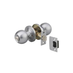 Broasca tubulara usa exterior, manere sferice, cilindru cu 3 chei, ax 70 mm, crom mat, THIRARD
