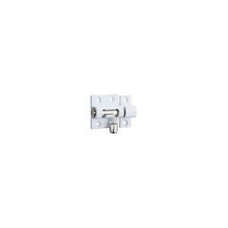 Zavor usa mobilier, aplicat, 30 mm, bolt rotund 8 mm, alama, alb lacuit, THIRARD