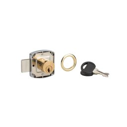 incuietoare mobilier, aplicata, cilindru 20 mm cu 2 chei, nichelata, THIRARD