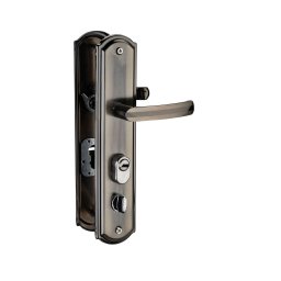 Manere usi metalice, CLASSIC, placi rotunjite, blocare stanga