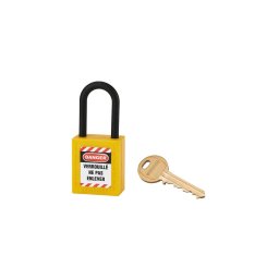 Lacat siguranta industriala, toarta nailon Ø 6 x 38 mm (galben), THIRARD
