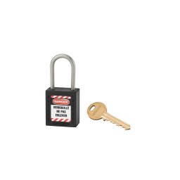 Lacat siguranta industriala, toarta inox Ø 4,76 x 38 mm (negru), THIRARD