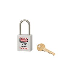 Lacat siguranta industriala, toarta inox Ø 4,76 x 38 mm (alb), THIRARD