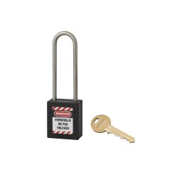 Lacat siguranta industriala, toarta inalta inox Ø 4,76 x 38 mm (negru), THIRARD