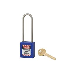 Lacat siguranta industriala, toarta inalta inox Ø 4,76 x 38 mm (albastru), THIRARD