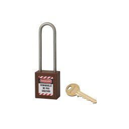 Lacat siguranta industriala, toarta inalta inox Ø 4,76 x 38 mm (maro), THIRARD