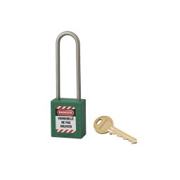Lacat siguranta industriala, toarta inalta inox Ø 4,76 x 38 mm (verde), THIRARD