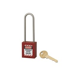 Lacat siguranta industriala, toarta inalta inox Ø 4,76 x 38 mm (rosu), THIRARD