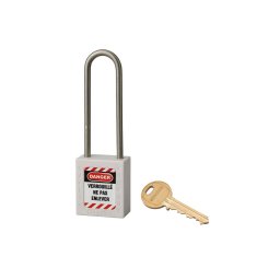 Lacat siguranta industriala, toarta inalta inox Ø 4,76 x 38 mm (alb), THIRARD